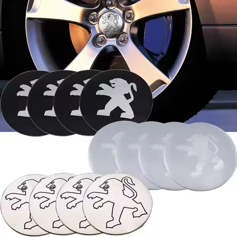 56/65mm Car Wheel Center Decal Hub Emblem Sticker for Peugeot 106 107 108 206 207 208 301 306 307 30