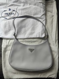 Prada Cleo Brushed Leather Shoulder bag Grey
