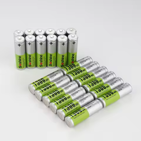 Soshine 1.2V 1300mAh Aa Low Self Discharge Battery AA NIMH Rechargeable Batteries for Microphone Por