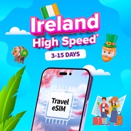 eSim Travel Ireland with 3G/4G high-speed internet【1GB】Data Roaming eSIM 7 & 10 days