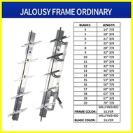 ❂ ♀ ∆ Jalousie Frame Ordinary 4 Blades - 10 Blades for Louver Window 1 Pair Mill Finished Aluminum
