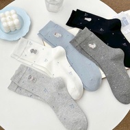 Caramella Bow Printed High Socks Women's Bow Socks