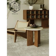 Silent Style Retro Log Corner Table Living Room Sofa Hole Stone Side Table Bedroom Bedside Mobile Sm