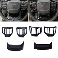 For Toyota Land Cruiser 250 Prado LC250 2024 2025 ABS Carbon Fiber Steering Wheel Panel Switch Lip C