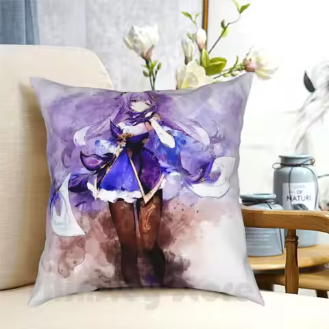 Genshin Impact-Keqing Pillow Case Printed Home Soft DIY Pillow cover Keqing Genshin Impact Genshin I