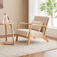 GJL Balcony Chair Sofa Lazy Sofa Lazy Chair Chair Balcony Chair Solid Wood Fabric Backrest GJL