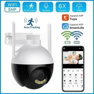 Tuya/Smart life FHD 5MP PTZ CCTV Camera Outdoor 5G/2.4GHZ WiFi IP Camera IP66 Waterproof 6X Digital 