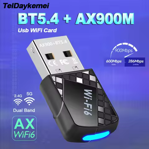 AX900 USB WiFi 6 Bluetooth 5.4 Adapter 2in1 Dongle Dual Band 2.4G&5GHz Network Wireless Receiver DRI