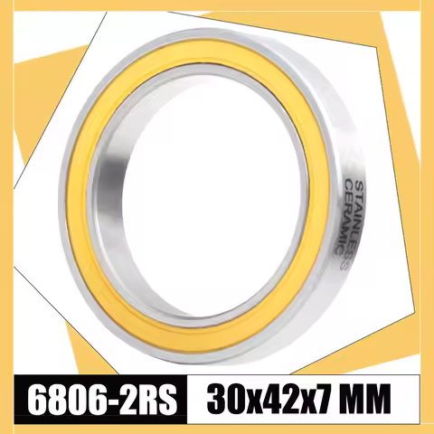 6806-2RS Stainless Bearing 30*42*7 mm ( 1 PC ) ABEC-3 6806 RS Bicycle BB30 Bracket Bottom 30 42 7 Ce