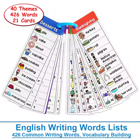 English Writing Words Lists Cards ESL Teaching Materials Sight Words Vocabulary Building Autism Lear