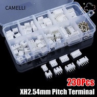 CAMELLI 230Pcs 2.54mm Pitch Terminal, Male And Female XH2.54 Pin Connector, 2p 3p 4p 5pin 4 Value Ho