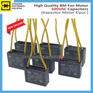 BM 500V Fan Motor Capacitors 2.2UF 2.5UF 3UF 3.5UF 4UF 4.5UF 5UF 6UF 8UF [Kapasitor Motor Kipas]