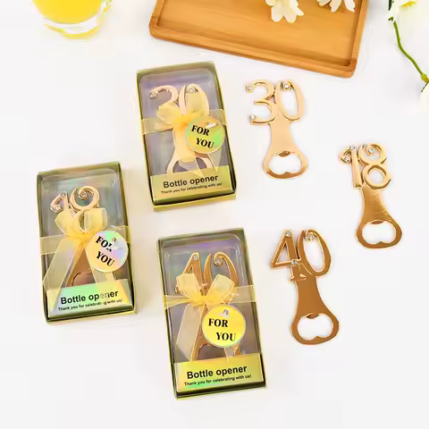 Numbers Bottle Opener With Diamond 18/30/40/60/65/80th Beer Openers Birthday Keepsakes Wedding Anniv