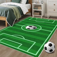 Soccer Area Rug for Kids Room: 5x7 Non-Slip Sport Carpet for Boys Bedroom or Living Room Decor