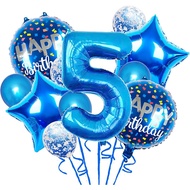 Balloons, 11 pcs Foil Balloons 5 Year Old for 5st Birthday Party Supplies Decoration, Confetti Ballo