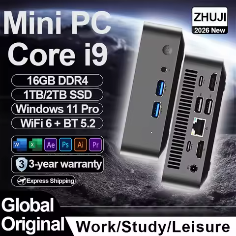2026 Mini PC Windows 11 Core i9 8950HK Core i3 6100U Portable Desktop PC 16GB DDR4 1TB 2TB SSD WiFi 
