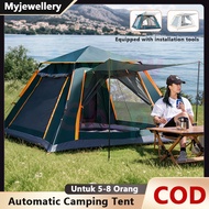 4/5 Person Camping Tent Automatic Waterproof Khemah Quick Open White Hiking Travel Tent for Family