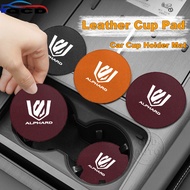 Toyota Alphard Fiber Leather Car Cup Holder Pad Noise-Reduction Cup Mat For 40 30 20 AH10 AH20 AH30 