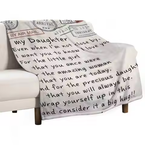 America Air Mail To My Daughter Throw Blanket Soft Big Flannels Bed Fashionable Sofa Quilt Blankets