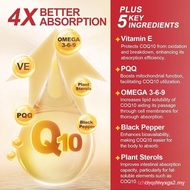 CoQ10 600 mg Softgels CoQ10 Supplement - CQ10 Coenzyme-Q10 w/ Omega 3 & PQQ & Vitamin E Support Hear