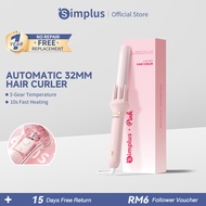【Simplus Pink】Auto Curling Iron丨32MM丨Big Curls Loose Waves丨No-Damage Hair Styler丨10S Heats Up丨Auto R