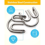 [SG] Metal Puzzle Brain Teaser 8 Pieces Set IQ Test Magic Puzzle Game For Adult And Kids