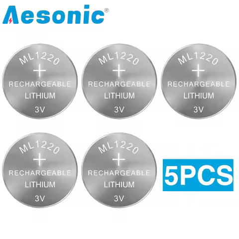 5PCS ML1220 3V 18mAh ML 1220 Rechargeable Battery for Motherboard CMOS RTC BIOS Back Up Cell Button 