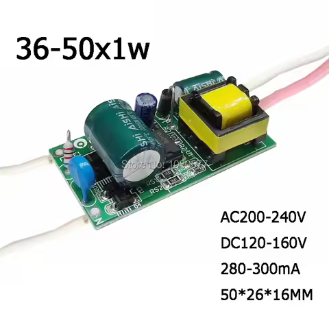 1-10pcs 1W-50W Constant Current LED Driver Lamp Power Supply 280mA 300mA 3W 5W 7W 9W 10W 20W 30W 36W