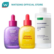 EQQUALBERRY Bakuchiol Plumpin Serum + Vitamin Illuminating Serum + eqqualberry toner Swimming Pool
