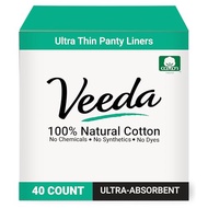 Veeda Natural Cotton Ultra Thin Panty Liners for Women - Breathable Thin Daily Liners are Always Chl