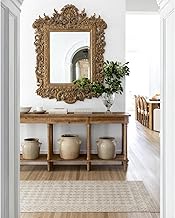 Livabliss x Nabela Noor Home Shanti Traditional Border Area Rug, 2'7" x 7'10",Taupe