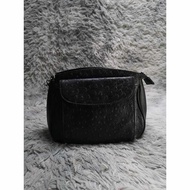 Ostrich leather Baguette Bag