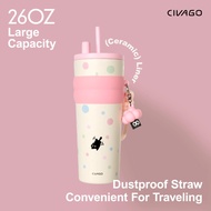 CIVAGO（26oz/780ml）Ceramic liner Stainless Steel Coffee Mug With Lid Vacuum Flask Tumbler Painting Se