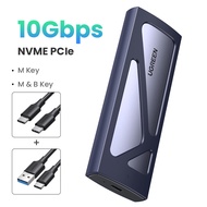 UGREEN ฮาร์ดดิสก์แบบพกพา 10Gbps M.2 NVMe PCIe SSD Case USB 3.2 Gen2 Compatible with M and B&M Keys M
