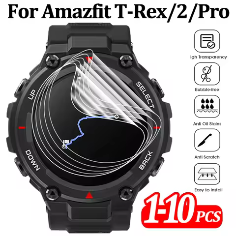 For Huami Amazfit T-Rex/T-Rex 2/T-Rex Pro Smart Watch Screen Protector Soft Hydrogel Transparent Sho