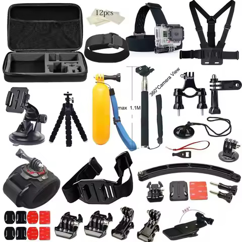 Action Camera Accessories Kit for Gopro Hero13 12 11 10 9 8 7 6 5 Max Mount Session YI 4K SJCAM EKEN