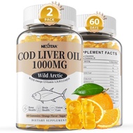 Cod Liver Oil 1000mg Gummies for Adults & Kids, with Vitamin A & D3 - Omega 3 Fish Oil Alternative -