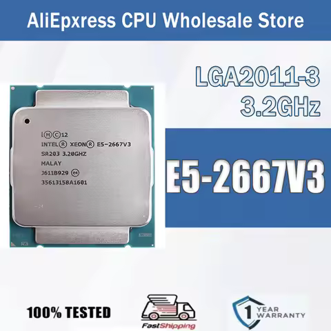 Intel Xeon E5-2667V3 3.2GHz 20M 135W E5 2667V3 Computer CPU Processor Server E5 2667 V3 Package LGA