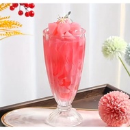 [6PCS] 342ML Thick Glass Milkshake Cups—Ice Cream Cup Set | Makapal Baso Drinkware