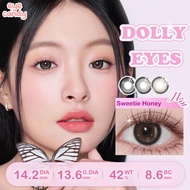 【0.00~-6.00】 Eyecandy Contact Lens with Power 14.2mm Sweetie Honey Natural Brown Soft lens Dolly Eye