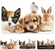 Peacoblue Bank Card Stickers Cute Pets Credit Debit Cards Custom Case Protection 4 Styles Waterproof