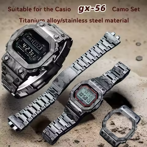 DIY GX-56BB-1B Stainless Steel CASE watch Strap For Casio G-SHOCK Large Block G Giant G GXW-56-1A wa