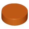 Lego 98138 part Tile Round 1 x 1 dark orange