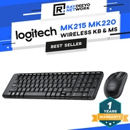 Logitech MK215 l MK220 Wireless Keyboard and Mouse Combo Compact Space, 2.4GHz USB Receiver