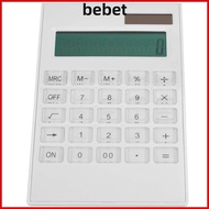 BEBET Desktop Calculator, Dual Powered White Calculator, Portable Plastic 12 Digits LCD Display 12 D