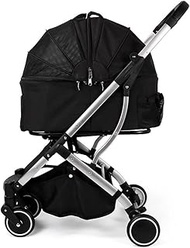 Pet Stroller for Small or Medium Dogs Cats Strolling Cart Folding 3-in-1 4 Wheels Travel Trolley wit