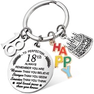 Larrel 18th Birthday Keychain, 18th Birthday Keyring, Birthday-Gifts for Girls and Boys, Stainless S