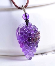 Natural amethyst grape pendant crystal transparent rich color! Meaning many children more than bless