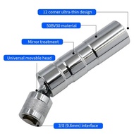 Universal 3/8"D Spark Plug Socket Sleeve Wrench 14mm 16mm 12-Point Drive Spark Plug Wobble Socket Fo
