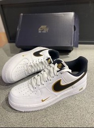 Nike Air Force 1 雙鉤 低筒 板鞋 男款 白黑金